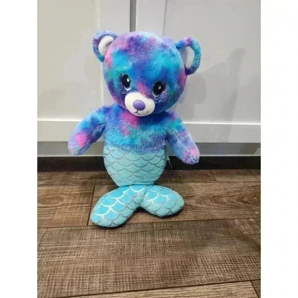 Build-A-Bear Mer-Bear Blue Purple Tie-Dye Mermaid 2019 Plush Stuffed Toy BAB 17"